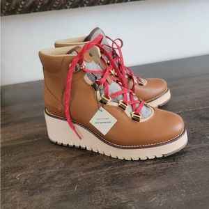 Cole Haan Zerogrand City Lace-Up Wedge Boots